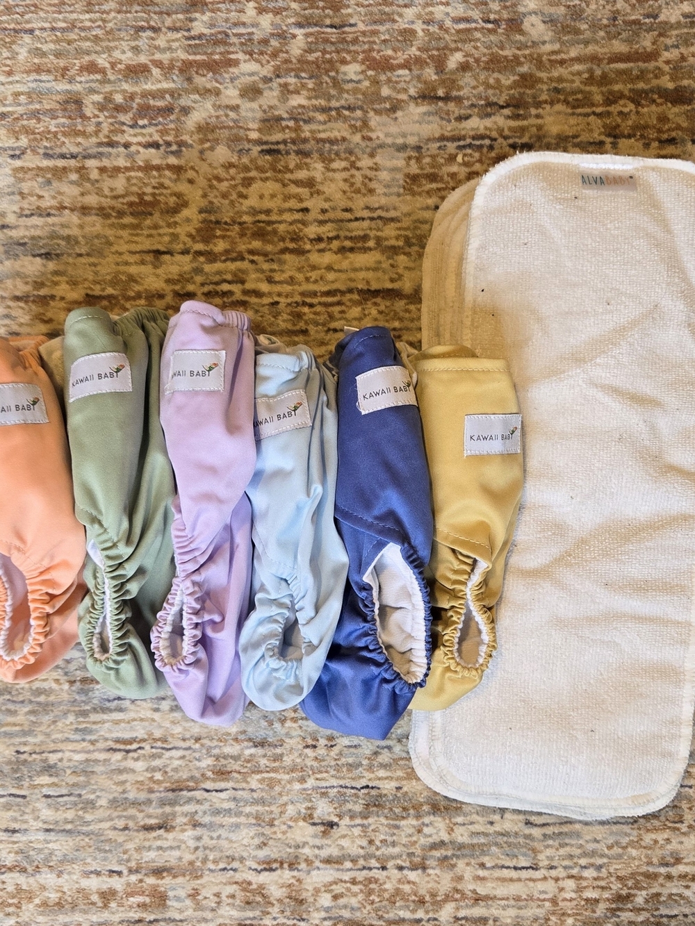 KAWAII BABY - Set of 6 Cloth Diaper Shells with 12 Alva Baby Inserts